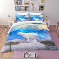 thumbnail image 1 of 3D Oso Polar Luna Funda de edredón Juego de ropa de cama Fundas de almohada 62, 1 of 2