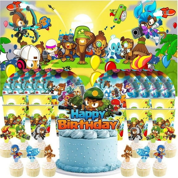 Bloons TD Birthday Cups Party Supplies Decor Backdrop Plates Fans Decorations Banner