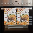 thumbnail image 2 of Orange Pumpkins Fall Kitchen Towels Set of 2, Water Absorbent Dish Towel, Thanksgiving Maple Gnomes Country Wood Decorative Hand Towels - Quick Drying Cloth for Cooking Baking, 18x28 Inch, 2 of 8