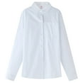 thumbnail image 2 of PINQI Kids Cute Tops Shirts Long Sleeve Tops Wear Children Fashion Button Formal Girls Blouse White Boys Kids Baby Boys Tops Fall Spring Clothes(a-White,14-15 Years), 2 of 3