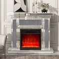 thumbnail image 2 of Mirrored Electric Fireplace 7 Colors Adjustable 3D Flame with Mantel, Remote Control, Timing, 2 of 5