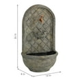 thumbnail image 3 of Sunnydaze Messina Polystone Outdoor Solar Wall Fountain, French Limestone, 3 of 9