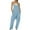 Blue, variant on ​Plus Size Straight Leg Trousers For Women Stretch Waist Linen Blend Pants Boho Chic Casual Outfit With Side Pockets​ Blue
