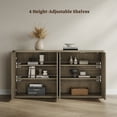 thumbnail image 3 of SICOTAS 66.3"W Large Kitchen Sideboard Buffet Cabinet 4 Fluted Doors & Adjustable Shelves, Console Cabinet with Storage for Living Room, Coffee Bar Station for Dining Room, Grey, 3 of 9