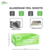 [200 PACK] Pre Cut Pop Up Premium Aluminum Silver Foil Sheets, 12x 10.75 for Restaurants, Lunch, Takeout, Togo, Lunch Bag, Sandwich, Catering, Kitchen, Grill, Stove, Baking, Disposable