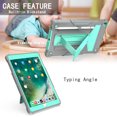 thumbnail image 4 of Allytech Case for iPad 9[10.2" 2021 Release], iPad 10.2" 9th/8th/7th Gen Case with Pen Holder, Slim Hard PC Shockproof Rubber Kickstand Children-Friendly Case for A2602/A2603/A2604/A2605, Gray+Mint, 4 of 4