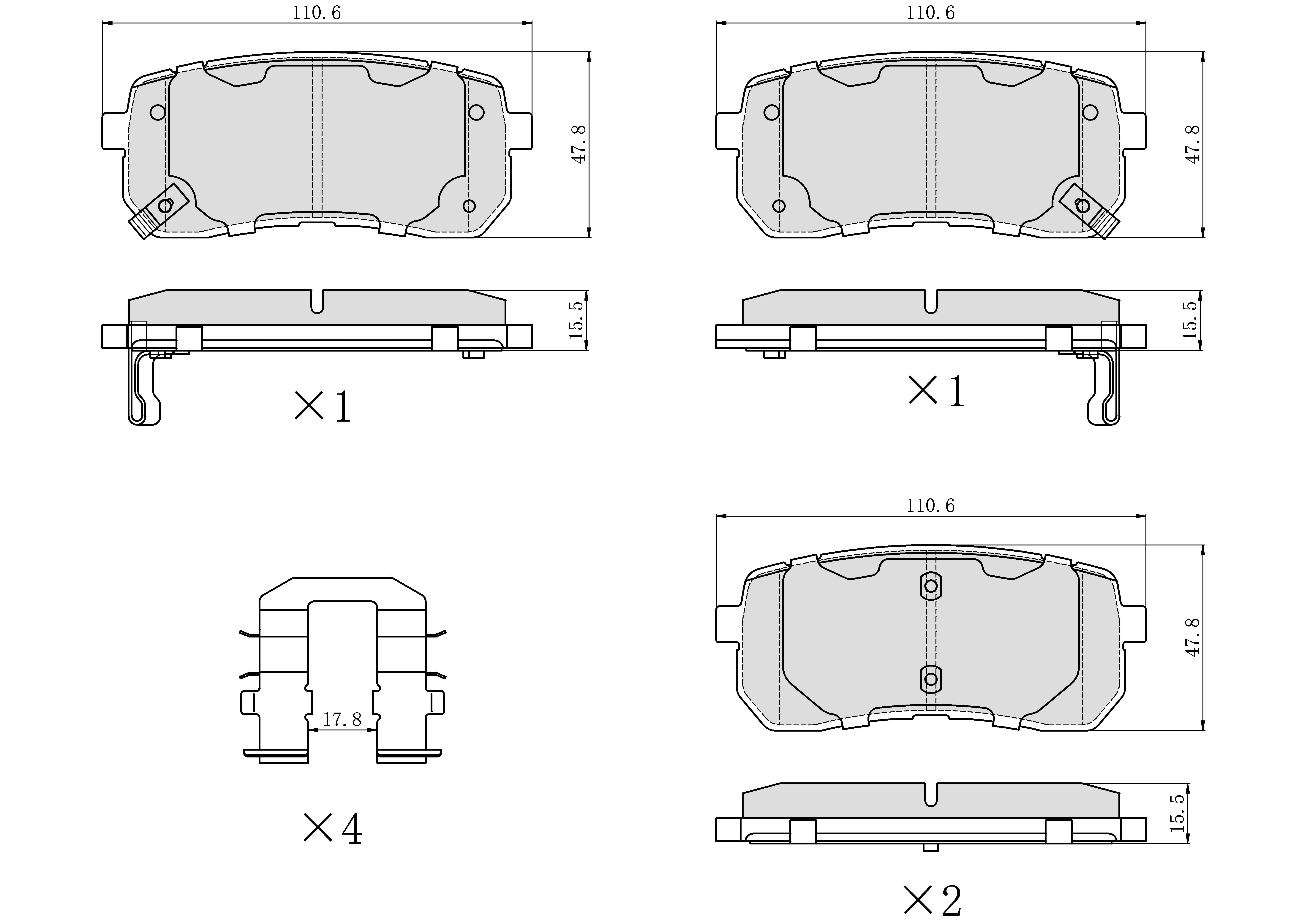 Winstop Brake Pad Set, Rear WS.1302.0.C, Hyundai Veracruz 2012-2007