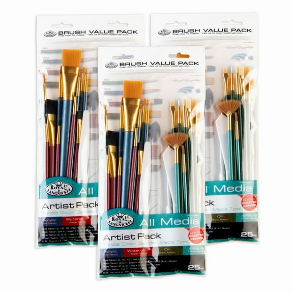 Royal & Langnickel - 75pc All Media Wood Handle Paint Brush Value Pack