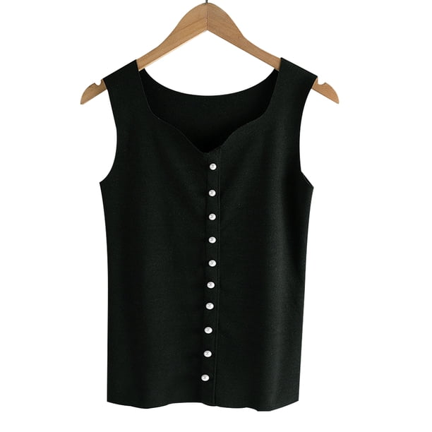 Chaleco térmico para mujer, chaqueta térmica con tirantes y sin mangas, cálida y de invierno, color negro