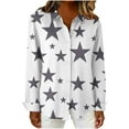 thumbnail image 6 of Perfectbot Women's Plus Size Stars Graphic Button Down Shirt - Long Sleeve Dressy Collared Business Casual Blouse, 6 of 6