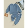 thumbnail image 3 of Toddler Kids Girls Boys Autumn Pants Clothes Sets 0 6M 12M 18M 24M 2T 3T Solid Color Long Sleeve Pullover, 3 of 9
