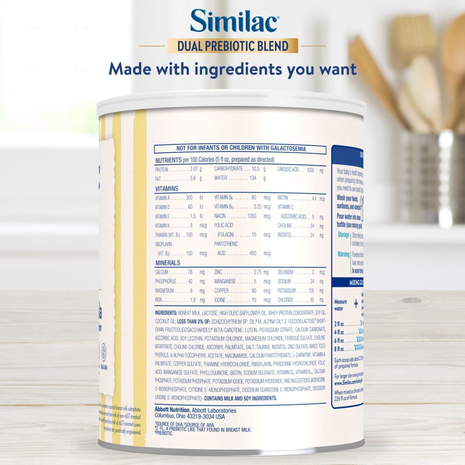 Similac Dual Prebiotic Blend Powder Baby Formula, 0-12 Months, 30.8-oz Can
