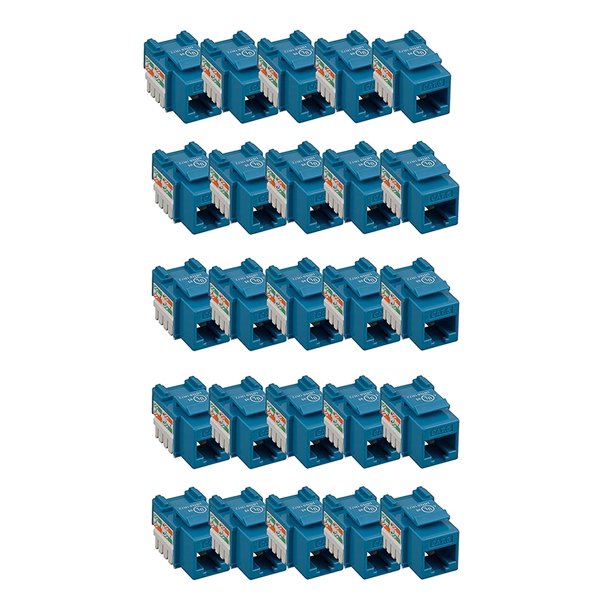 Imbaprice Keystone Jack RJ45 CAT6 Punch Down - 8 Contatti, Placcato Oro 50 Micron, Conforme UL/CE - 6