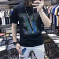 thumbnail image 2 of Ropa Top Ropa de calle Camiseta gráfica para hombre Dibujos del alfabeto Camisetas para hombre Estampado 5xl Skinny Sin logotipo Rayas Estética Rock Xl, 2 of 4