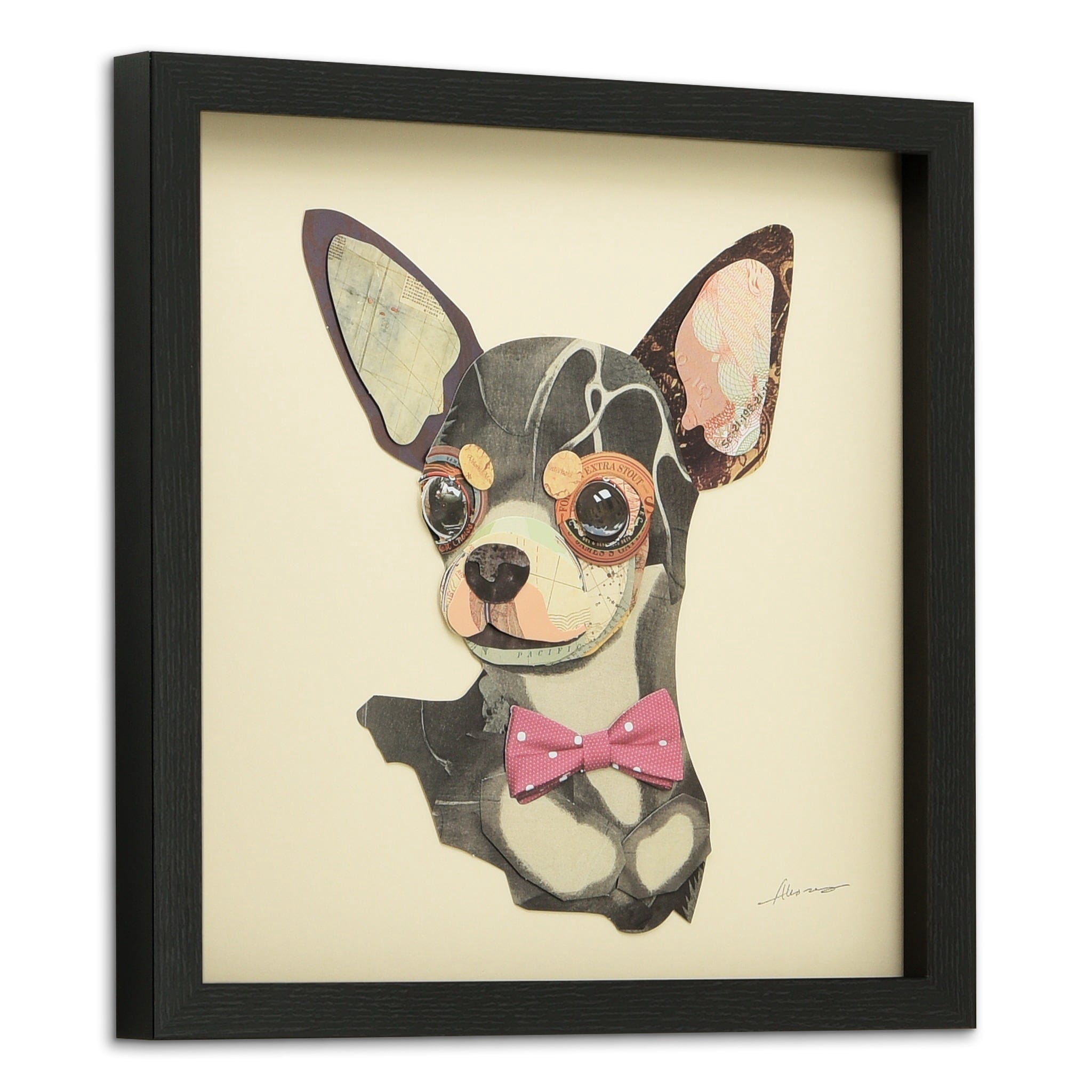 Empire Art Dog Animals & Insects Framed Mixed Media Art, by Alex Zeng