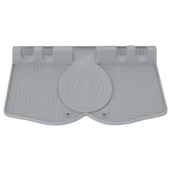 Repose-cuillère en silicone résistant à la chaleur antidérapant avec tampon anti-gouttes pour ustensiles de cuisine, cuillères, pinces, gris clair