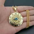thumbnail image 5 of Men Egyptian Eye of Horus Pendant Protection Necklace Biker Link Chain 18" - 40", 5 of 7