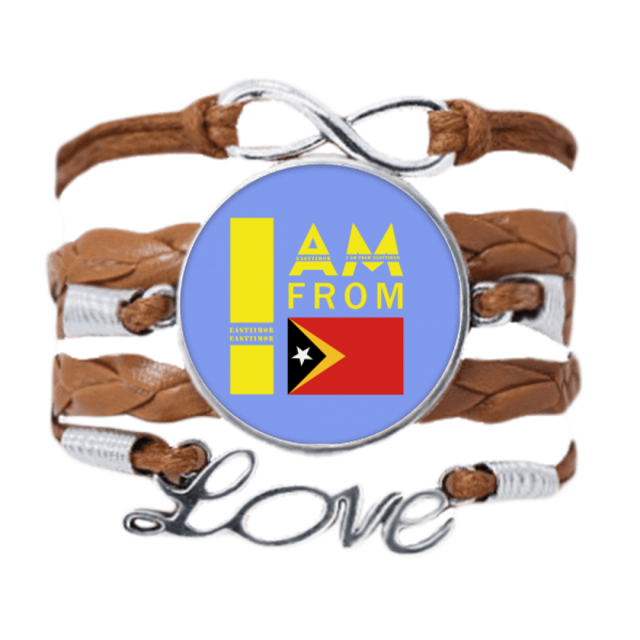 Soy de Timor Oriental Pulsera de cuero Negro trenzado pulsera de cuerda de amor Unbranded M
