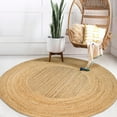 thumbnail image 3 of JONATHAN Y RNF110A-5R Harmony Boho Jute Circle Natural 5' Round Area Rug, Cottage French Country, Pet Friendly, Stain Resistant, Easy to Clean, for Living Room; Kitchen, Bedroom, 3 of 7