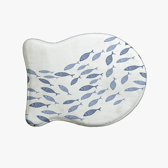 Simply Daisy Escuela Fish Shape Pet Feeding Mat for Cats
