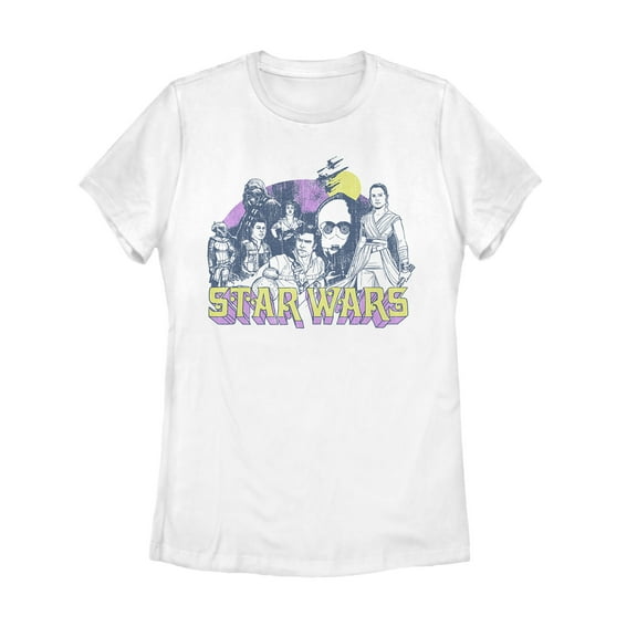 Women's Star Wars: The Rise of Skywalker Vintage Collage  Graphic Tee White X Large
