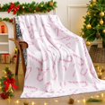 thumbnail image 4 of 50 x 60 Inches Pink Candy Cane Christmas Throw Blanket Cute Soft Warm Lightweight Blanket for Sofa Bed Gift Decor, 4 of 7