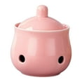 thumbnail image 3 of Decoración para guardar ajos, tarro de jengibre ventilado, recipiente de cerámica para ajos. Rosa, 3 of 9