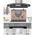 thumbnail image 4 of Large Induction Cooktop Protector Mat Chicken Hen Stove Top Covers for Electric Stove, Rooster Animals Farmhouse Plaid Brown Wooden Grain Decorative Stove Burner Cover Mats, Glass Top Stove Cover, 4 of 7