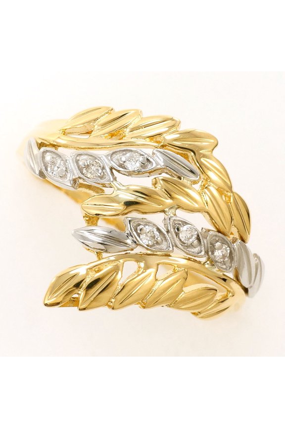 Pre-Owned Platinum (PT) and yellow gold (18K) ring with diamond (carat weight not stamped)....