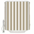 thumbnail image 2 of FAKULI Shower Curtain, Beige Striped Stall Shower Curtains for Bathroom/Bathtub, Modern Farmhouse Beige White Stripes Waterproof Fabric Shower Curtain Set with 12 Hooks, Small 36" x 72", 2 of 7