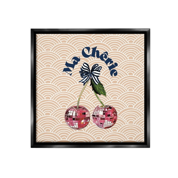 Stupell Industries Arch Patterned Cherries Food & Beverage Painting Black Floater Framed Canvas Art Print Wall Art, 18 x 18