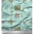 thumbnail image 1 of Soimoi Silk Fabric Coral Ocean Print Fabric by the Yard 42 Inch Wide, 1 of 3