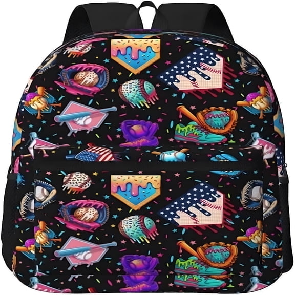GASTROPOD Baseball Drip Ice Cream Backpack 17in, Large Capacity Lightweight Carry-On Backpack, Waterproof Casual