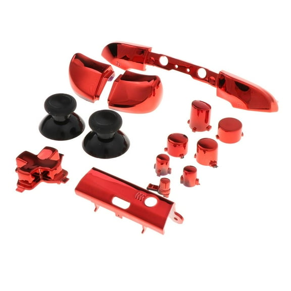 1 Set Full Button for Controller Repair Parts Red, Cover, Left Right Bumper, D-pad Mod