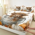 thumbnail image 3 of Manfei Kawaii Rustic Cow Full Size Sheets for Kid, Autumn Maple Bed Sheets, Happy Fall Harvest Sheet Sets, Breathable Home Decor, 4pcs, 3 of 7