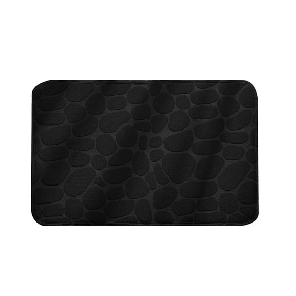 Tkrady Memory Foam Bathroom Rugs, Ultra Soft & Non-Slip Bath Mat, Water Absorbent and Machine Washable Bath Carpet Rug for Shower Bathroom Floor Rugs, 50x80cm, Black
