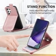 thumbnail image 4 of SaniMore for Samsung Galaxy S22 Ultra Magnetic Closure Top & Bottom Flip Wallet Case, Premium PU Leather Cover with Car Mount Card Slot & Adjustable Kickstand Full Body Protective Shell, Rosegold, 4 of 9