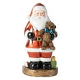 thumbnail image 1 of Estatua de Papá Noel, decoración navideña, manualidades, recuerdo de fiesta, figura de resina para Sosteniendo un osito de peluche, 1 of 9