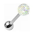 thumbnail image 6 of Jiaroswwei Surgical Steel Rhinestone Ball Barbell Bar Tongue Ring Studs Piercing Pin Jewelry, 6 of 7