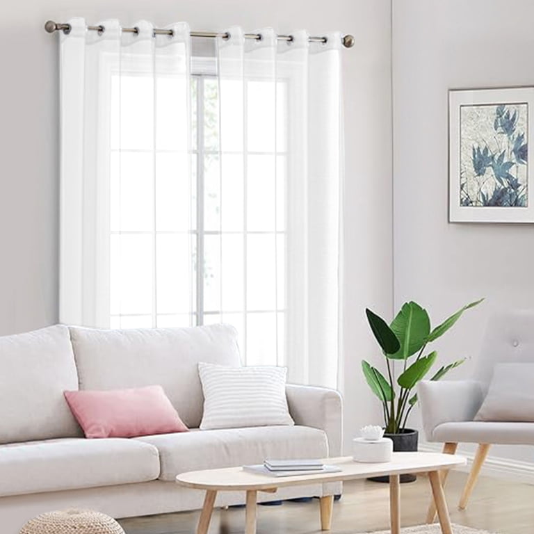 Sheer Voile Curtain Panels, Light Filtering, 52x72 Inches photo 4