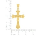 thumbnail image 2 of 14k Yellow Gold Unisex Cross Pendant Necklace Religious Charm 35.6x18.3mm Wide Pendant for Women, 2 of 2