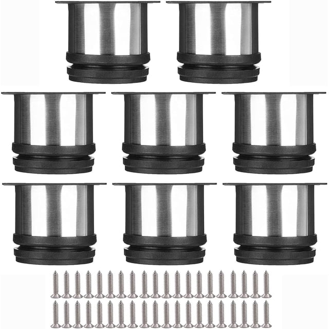 Patas ajustables de acero inoxidable, patas de metal para muebles de bricolaje, patas de gabinete redondas de calidad duradera, patas de mesa plateadas, fácil instalación