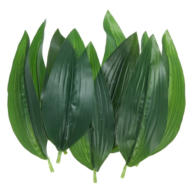 Uxcell Hoja de seda artificial de 6.69x1.97", 40 piezas de hojas falsas de vegetación para manualidades de bricolaje para ramos de boda