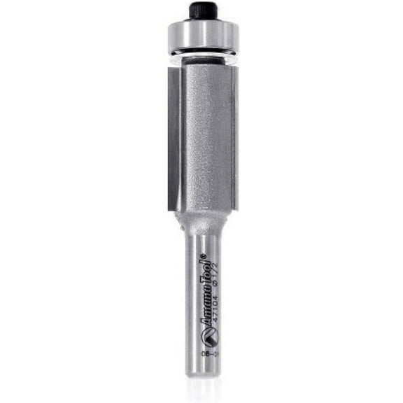 Amana Tool 47104 Flush Trim 1/2-Inch Diameter by 1-Inch Cutting Height by 1/4-Inch Shank 2-Flute Router Bit