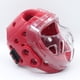 thumbnail image 1 of Casco de Karate, protección para la cabeza, cobertura completa para niños y adultos, casco de boxeo ligero, cubierta facial para agarre MMA Muay Thai rojo m, 1 of 8