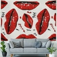 thumbnail image 4 of Orinice Red Lipstick Kiss Me Pattern Annabel Kidston Tapestry Wall Hanging Unique Style Home Wall Decor Art Living Room Bedroom Apartment Farmhouse Dorm 40x60inch, 4 of 6