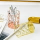 thumbnail image 2 of Portalápices de metal dorado rosa con estilo, tarros para lápices, organizador de maquillaje, decoración de escritorio, 11 Feliz Sencillez, 2 of 5