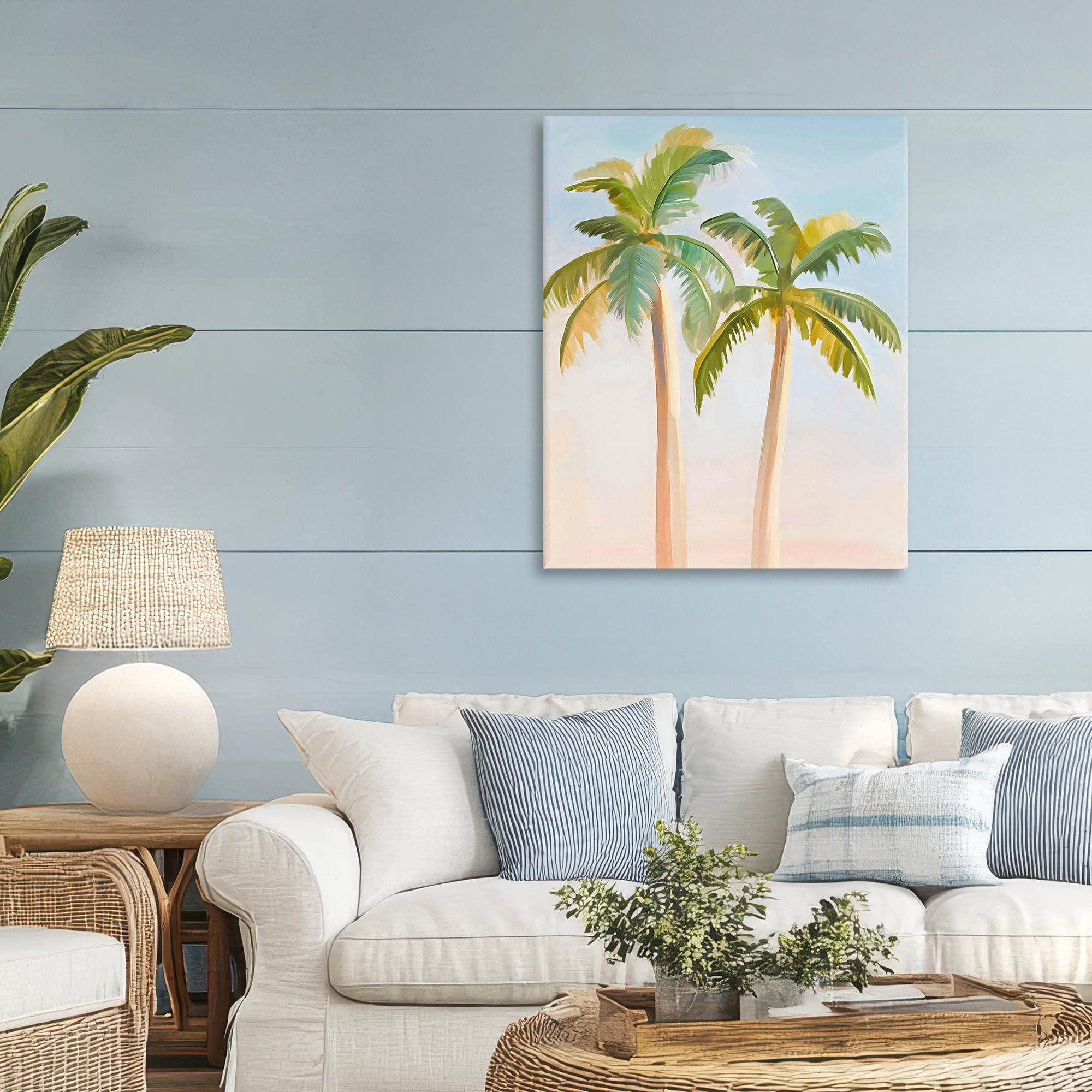 Stupell Industries Tropical Palm Twins at Sunrise Canvas Wall Art, design by The Prints Vibe