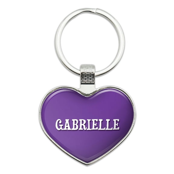 Gabrielle I Love Name Heart Metal Key Chain