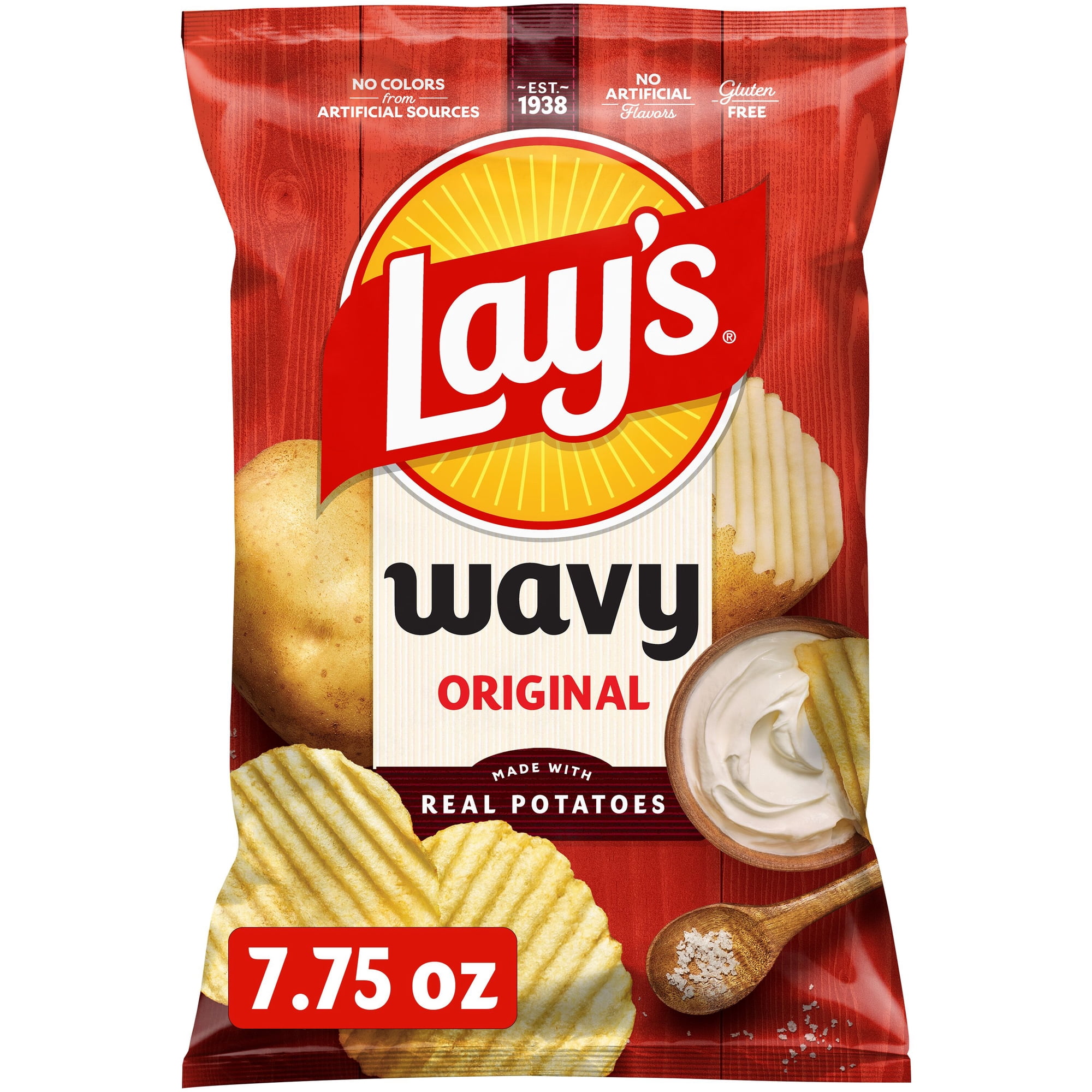 Lay's Wavy Potato Chips, Original Flavor, 7.75 oz Bag